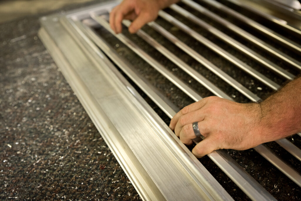 Aluminum Shutters in assembly