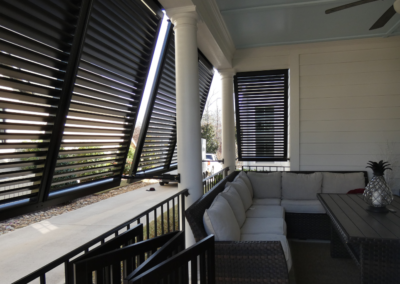 Aluminum Bahama Shutters on Porch