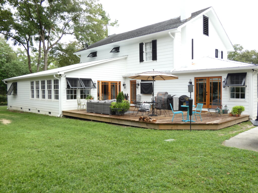 Black and White Exterior Design with Endurance Shutters. 