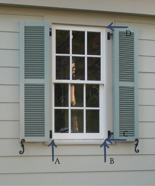 Traditional Shutter image showing measure guide points.